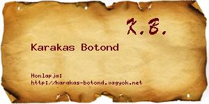 Karakas Botond névjegykártya